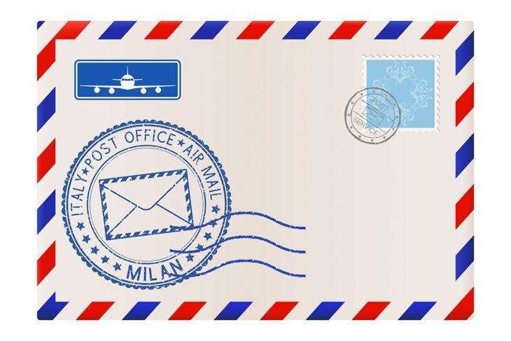 封筒、住所、切手