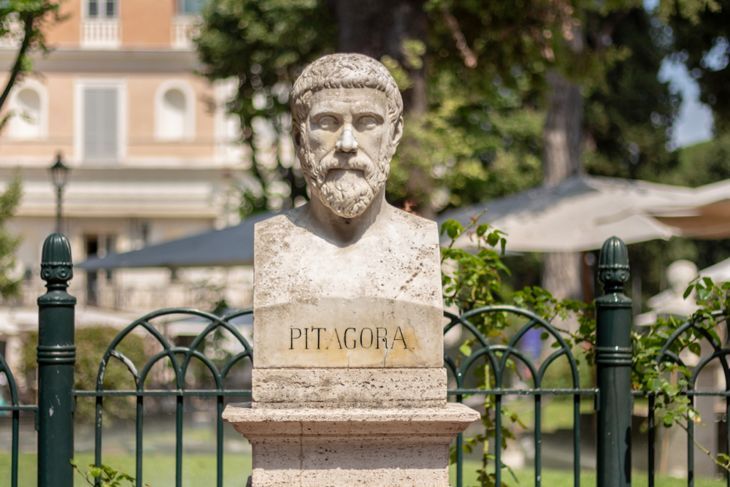 Статуя на Питагор (Питагор) в Рим, Италия